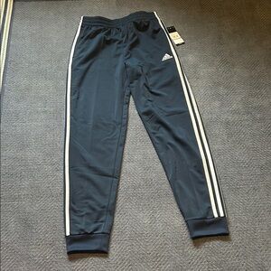 Adidas Kids' Navy Joggers with White Stripes